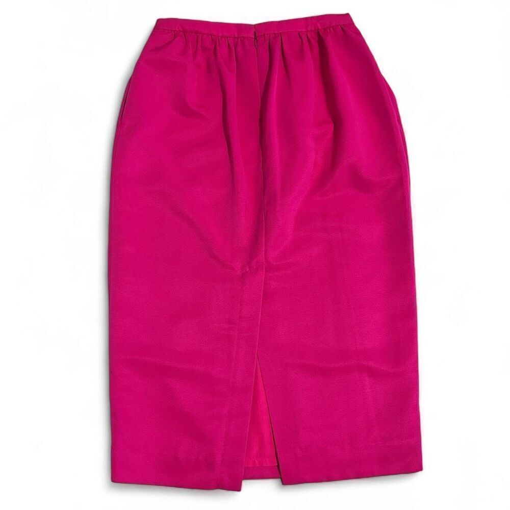 J. Crew Midi Pencil Skirt With Pockets Pink Fuchsia Size 6 Preppy - Picture 3 of 5